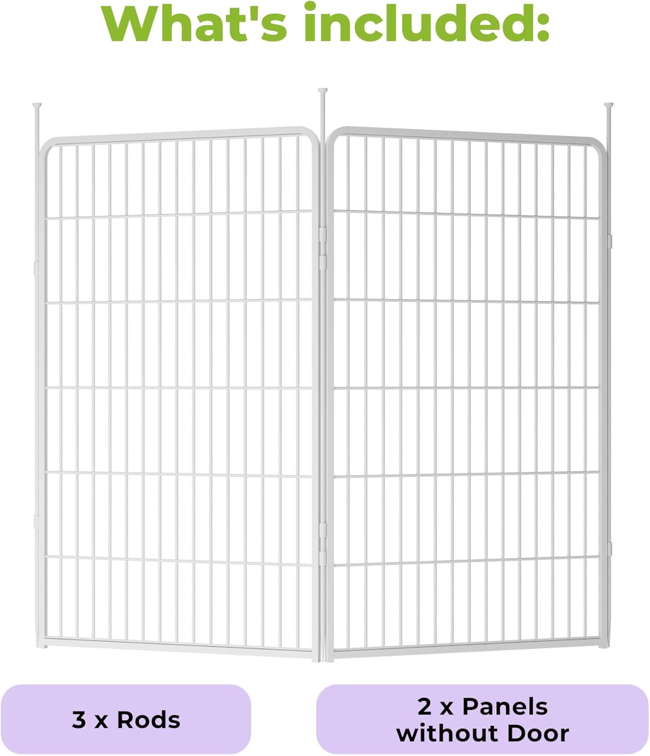 Doorless Garden Fence 40 in(H) x 4.5 ft(L) 2 Panels, Heavy Duty Metal Animal Barrier Fence, No Dig Fence for Dogs, Rabbit Fence for Garden, White