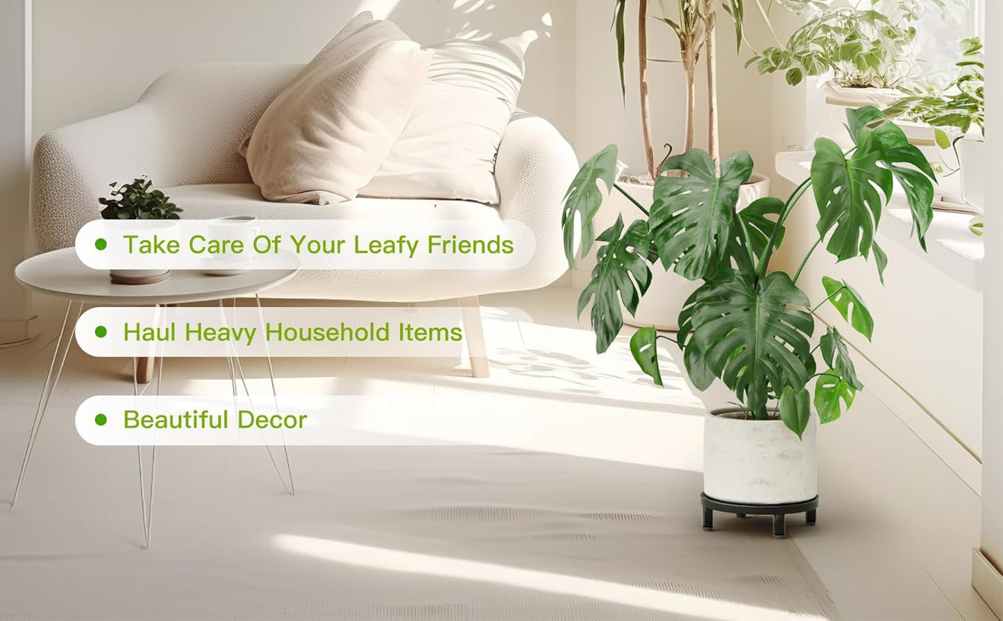 Zhongma 2 Pack 8.7" Sturdy Potted Plant Stand Flower Pot Holder Heavy Duty Construction, Low Plant Stand for Home Indoor and Outdoor, Sturdy plant riser and saucer without Installation Required