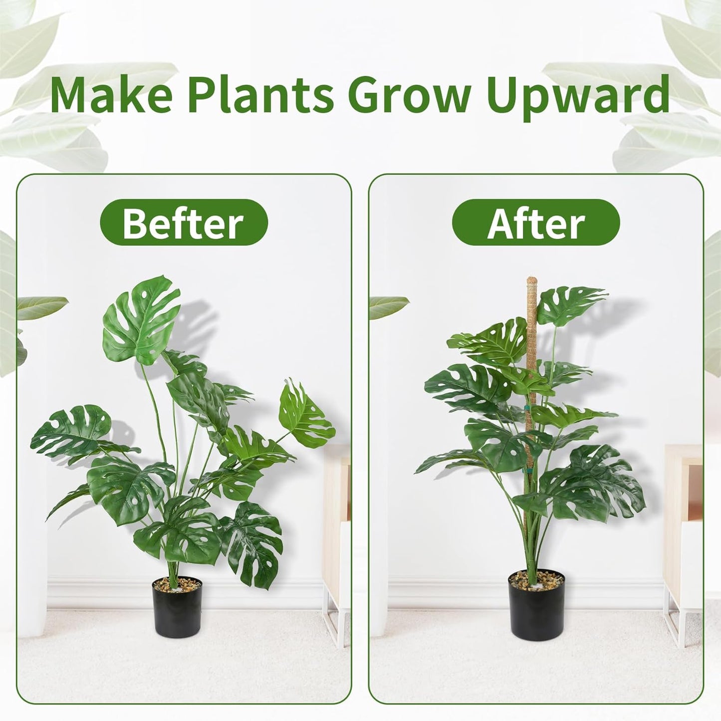 2 Pack Moss Pole, LveSunny 29 Inch Bendable Moss Pole Monstera Plant Support, More Flexible and Corrosion-Resistant Monstera Plant Support, Suitable for Potted Plants to Grow Upwards