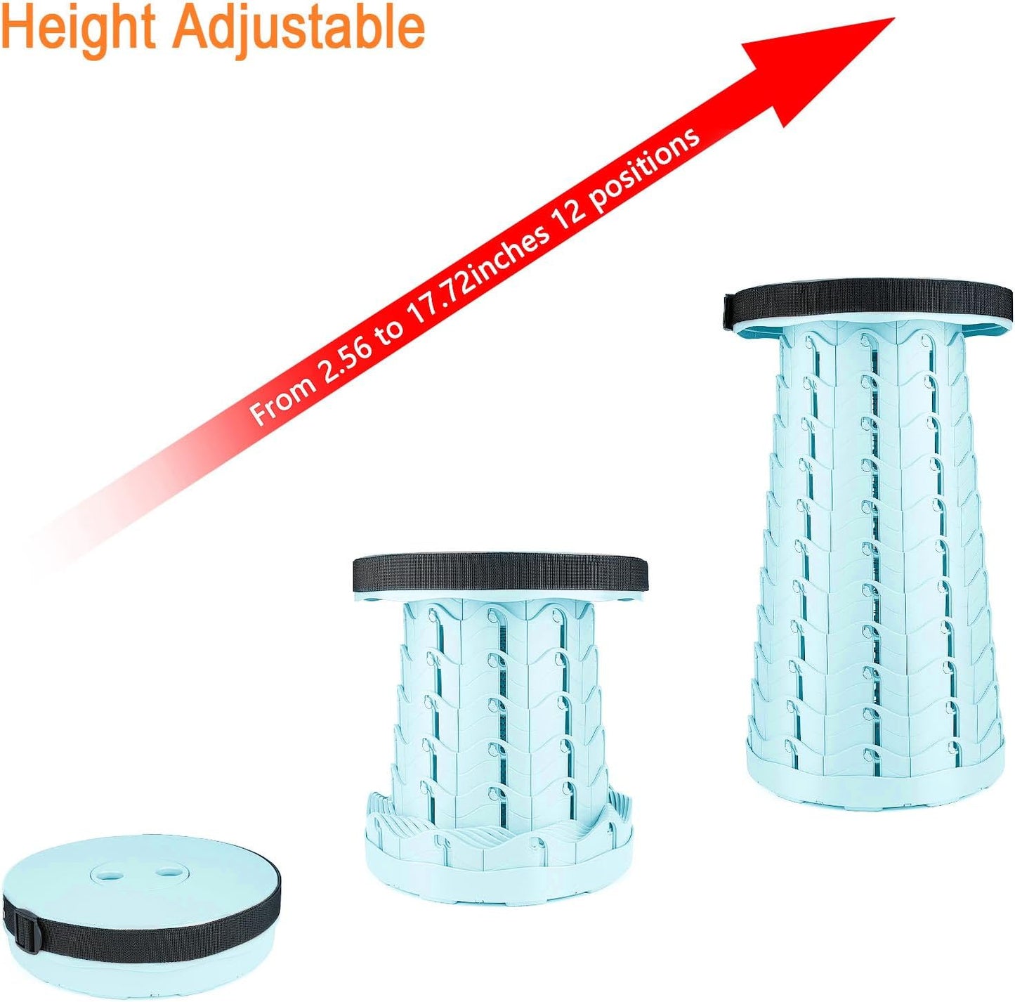 Boreeman Upgraded Folding Stool Lightweight Yet More Sturdy with Load Capacity 400lbs Portable Collapsible Stool for Camping Fishing Hiking BBQ (Ice Cream)