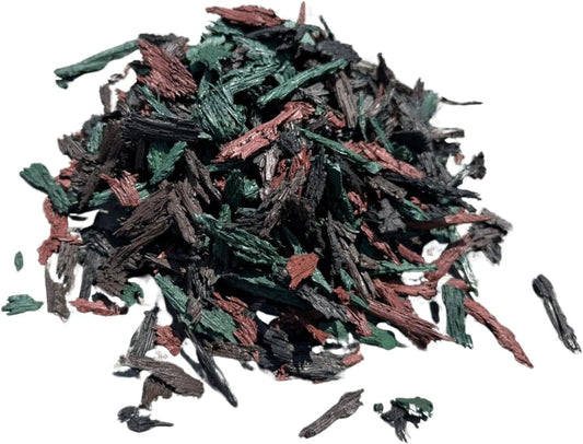 100% Wire-Free Shredded Rubber Mulch – Brown/Red/Green – 10 lb (0.6 cu ft) – Long-Lasting, Low Maintenance, Safe for Kids & Pets – Ideal for Landscaping & Playgrounds (Black/Green/RED, 10Lb)