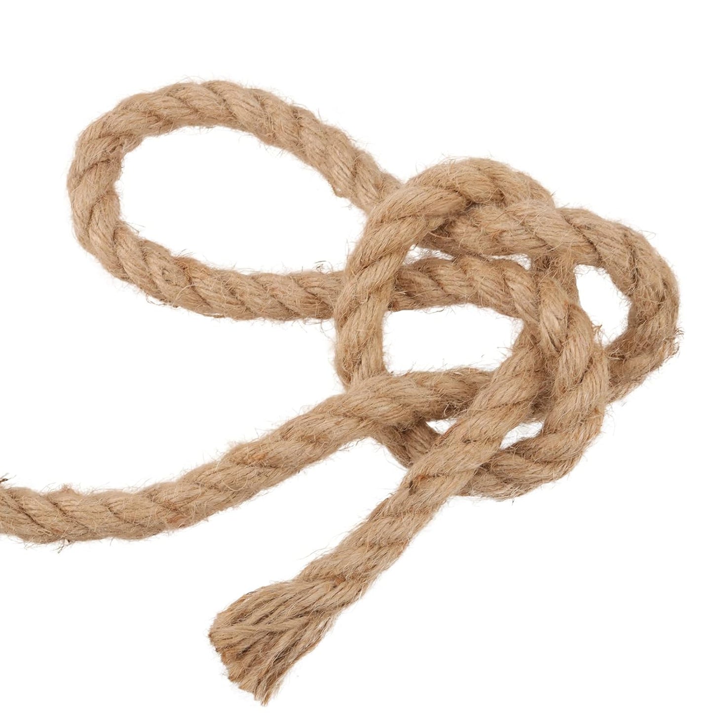 100 Feet 1/2 Inch Thick Natural Jute Rope, 12mm x 30m Strong Hemp Rope, Thick Twine Rope for Gardening