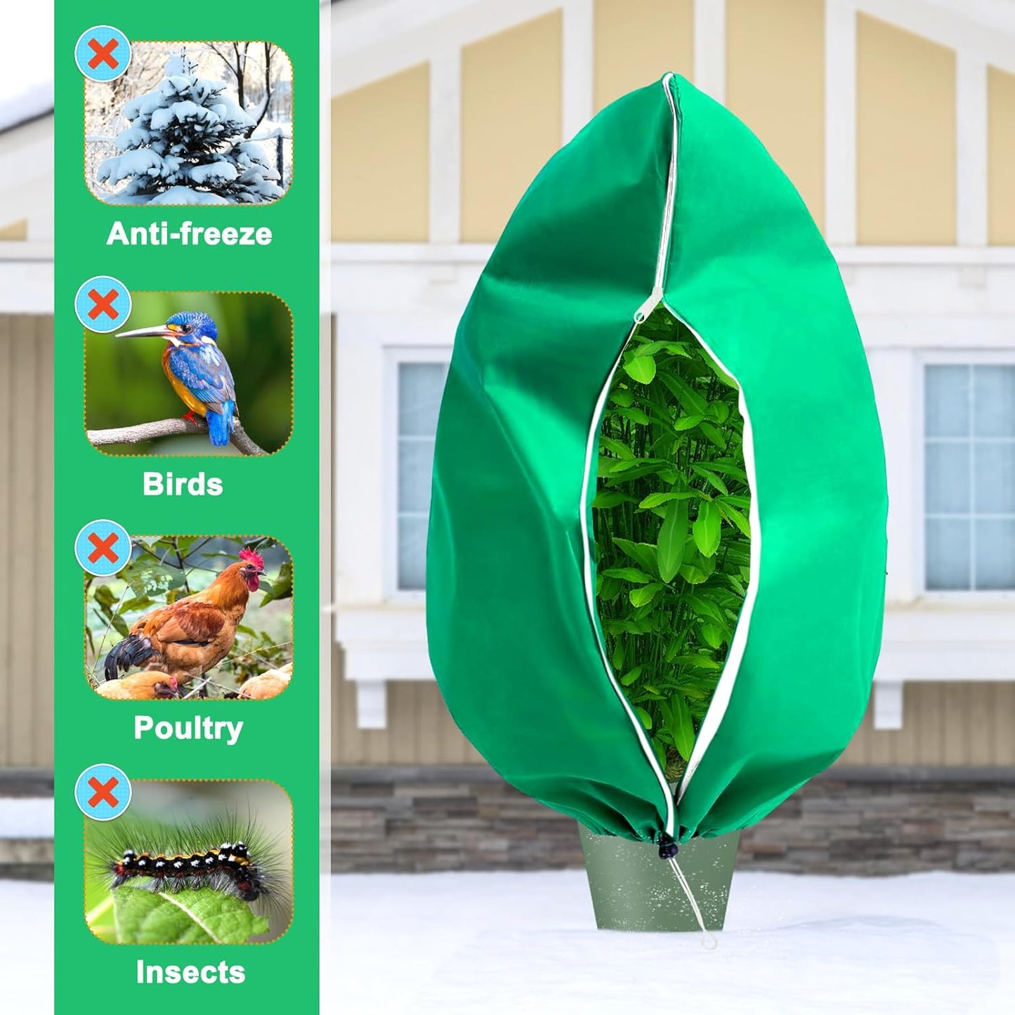 DQS 2 Pack Plant Covers Freeze Protection, 47.2" x70.8" Winter Frost Protection Blankets Frost Cloth,Suitable for Outdoor Winter Frost, Cold Weather, shrubs, Trees, Jackets, and coverings