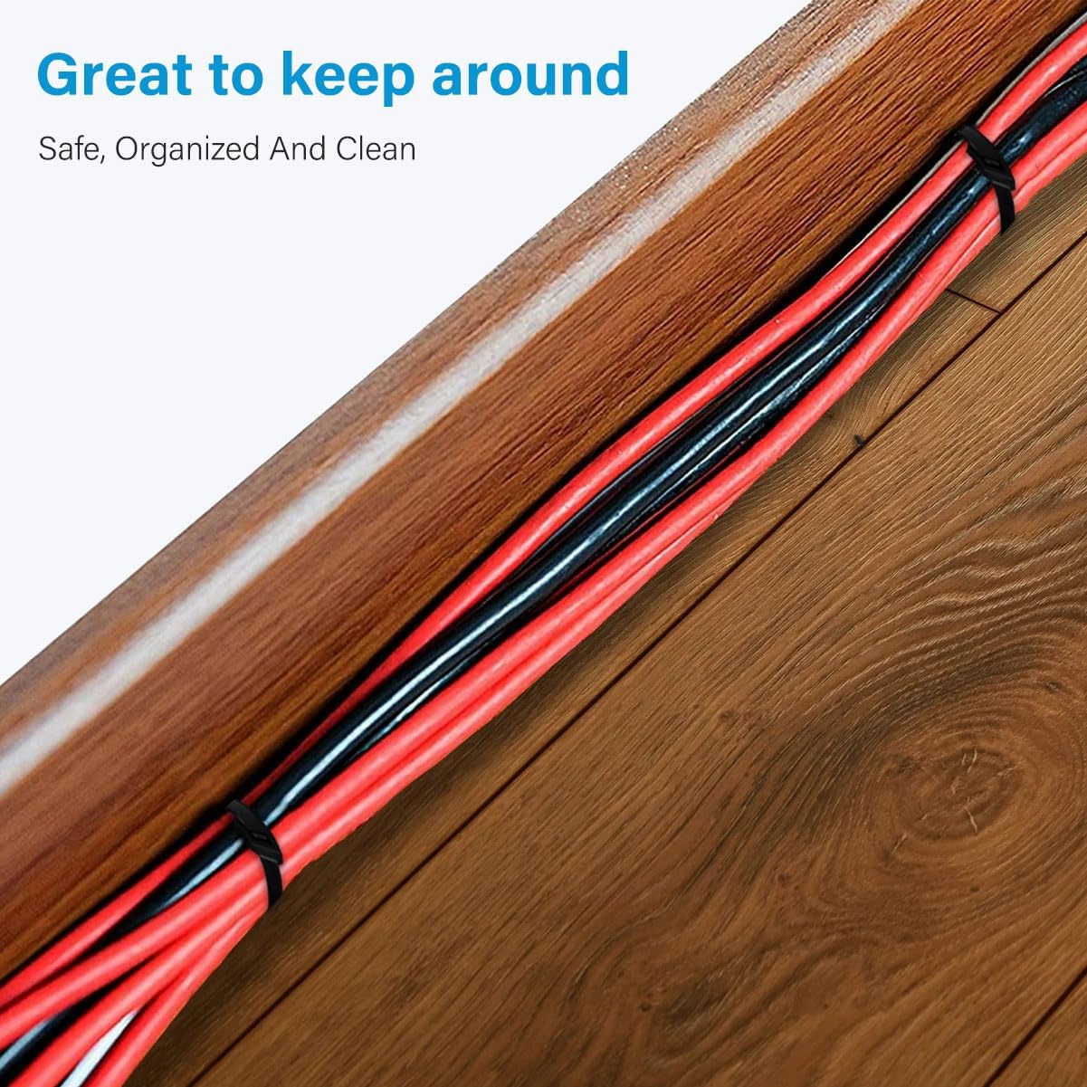 Zip Ties (100 Pack), Heavy Duty Cable Ties with 200 lbs Tensile Strength, Multi-Purpose Adjustable Black, UV Resistant Indoor and Outdoor Zip Ties for Home, Office