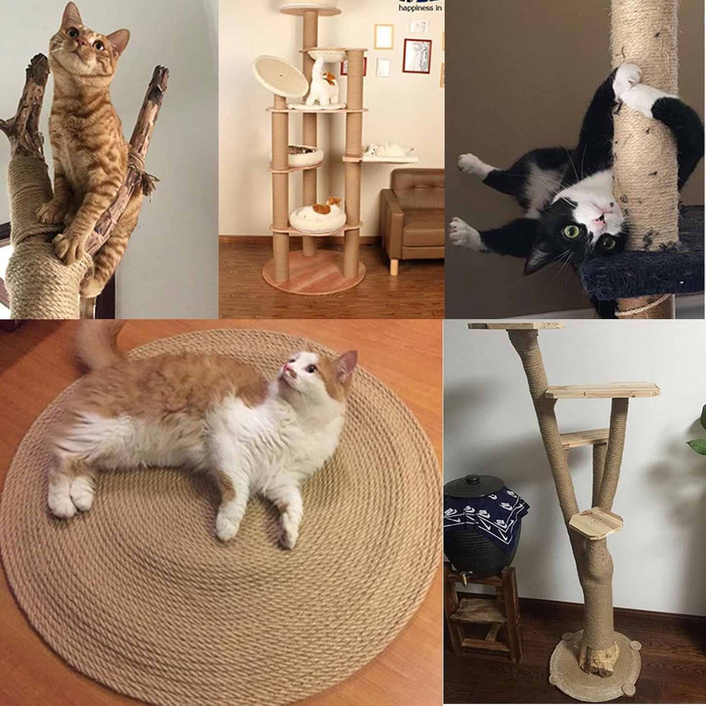 5mm Jute Twine String–164FT Natural Garden Twine for Crafts, Packaging, Cat Scratching Post, Bundling & DIY Projects