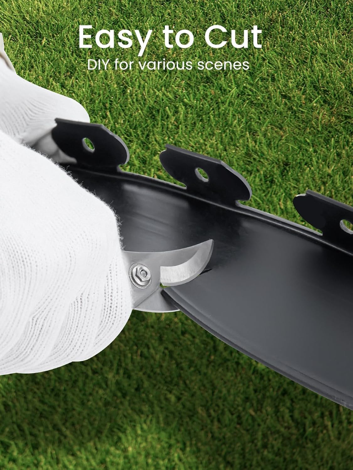 GROWNEER 66FT Landscape Edging Flexible 4 inch Tall Garden Border with 60pcs Galvanized Steel Anchoring Spikes and Hammer Lawn Edging Kit for Flower Bed, Pathway, Landscaping Project, Black