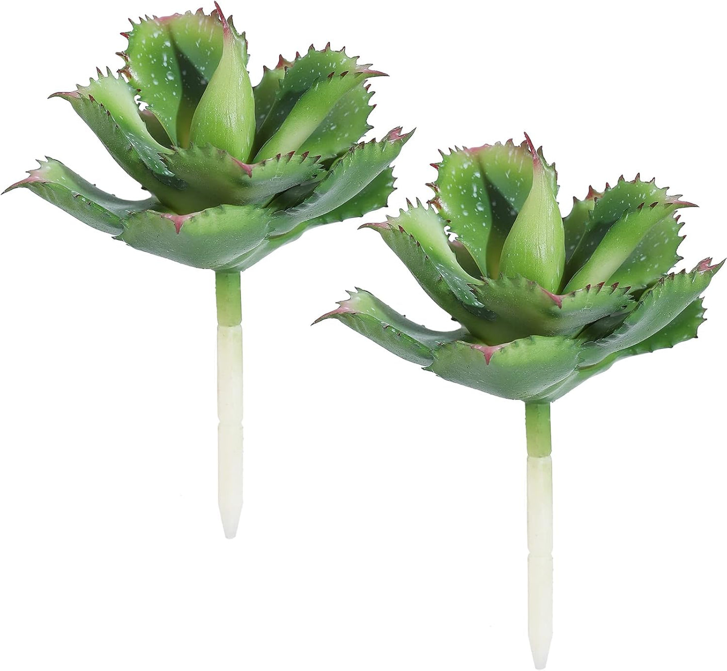 Duovlo Artificial Succulent Plant 7.08 Inch Faux Succulents Agave potatorum Flower Arrangement Craft Wall DIY Materials Pack of 2 (Green)