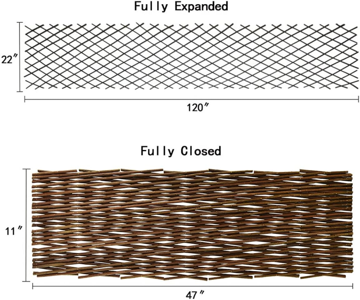 Expandable Willow Trellis for Climbing Plants Outdoors,Nature Garden Fence Lattice Panels for Outside Plant Support for Vine, Ivy, Rose, Cucumbers, Clematis 36x92 Inch(4PC)