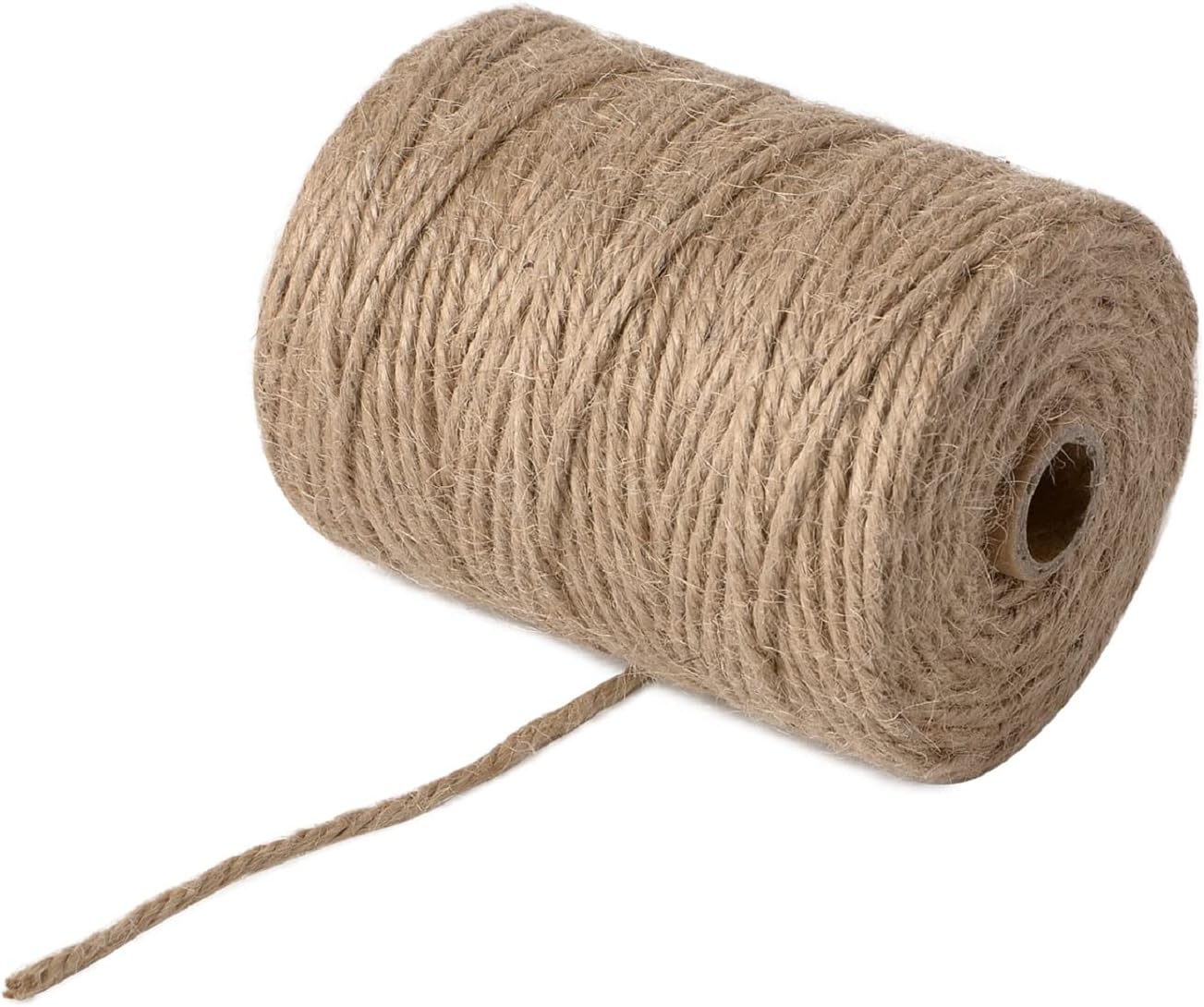 3mm 328 Feet Natural Jute Twine, for Crafts Gift, Craft Projects, Wrapping, Bundling, Packing, Holiday Packaging Twine, Gardening and More, Jute Rope to Use Around The House and Garden