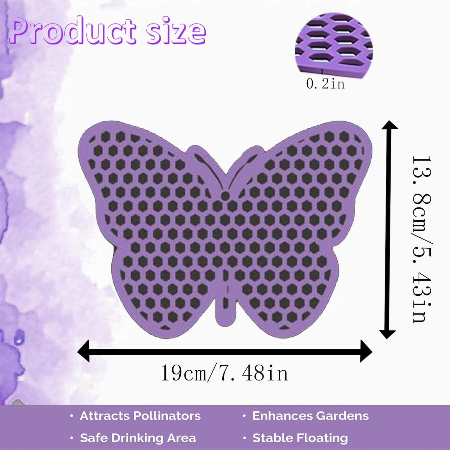 4 Pack Floating Bee Watering Station for Garden, Butterfly Feeder Bee Waterer Wildlife Baths Pollinator, Outdoor Pool & Garden Decor(Purple Butterfly)