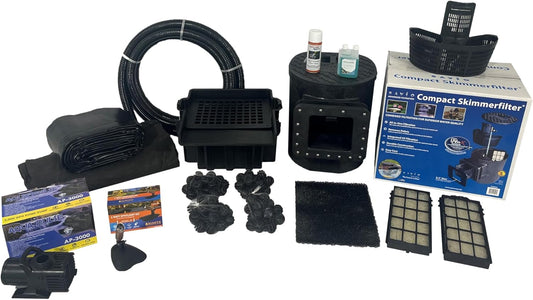 HALF OFF PONDS Savio Select 3,000 GPH Submersible Pump Pond Kit with 15' x 20' PVC Plastic Pond Liner for Water Garden & Koi Pond