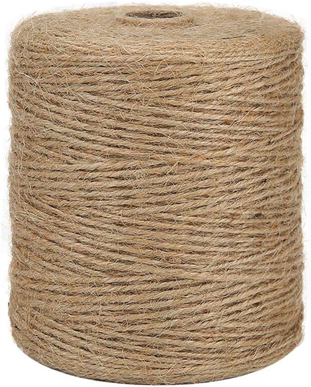 Tenn Well Natural Jute Twine, 984 Feet 2mm Garden Twine, Brown Jute String for Arts and Crafts, Gardening, Gift Wrapping, Bundling, Recycling