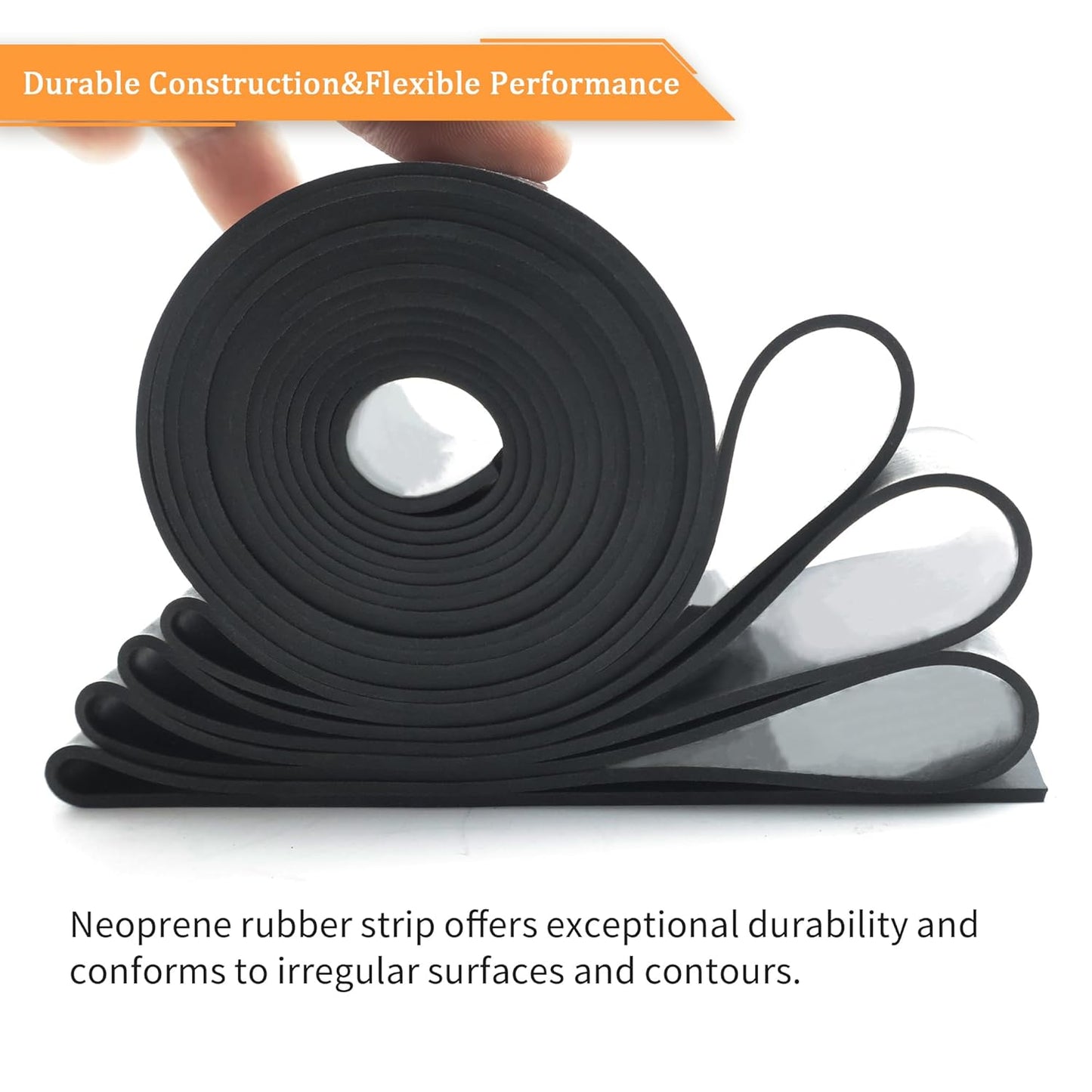 DOBTIM Neoprene Rubber Strips Rolls 1/8 (.125)" Thick X 4" Wide X 10' Long, Solid Rubber Strips Use for Gaskets DIY Material, Supports, Leveling, Sealing, Protection, Abrasion, Flooring, Black
