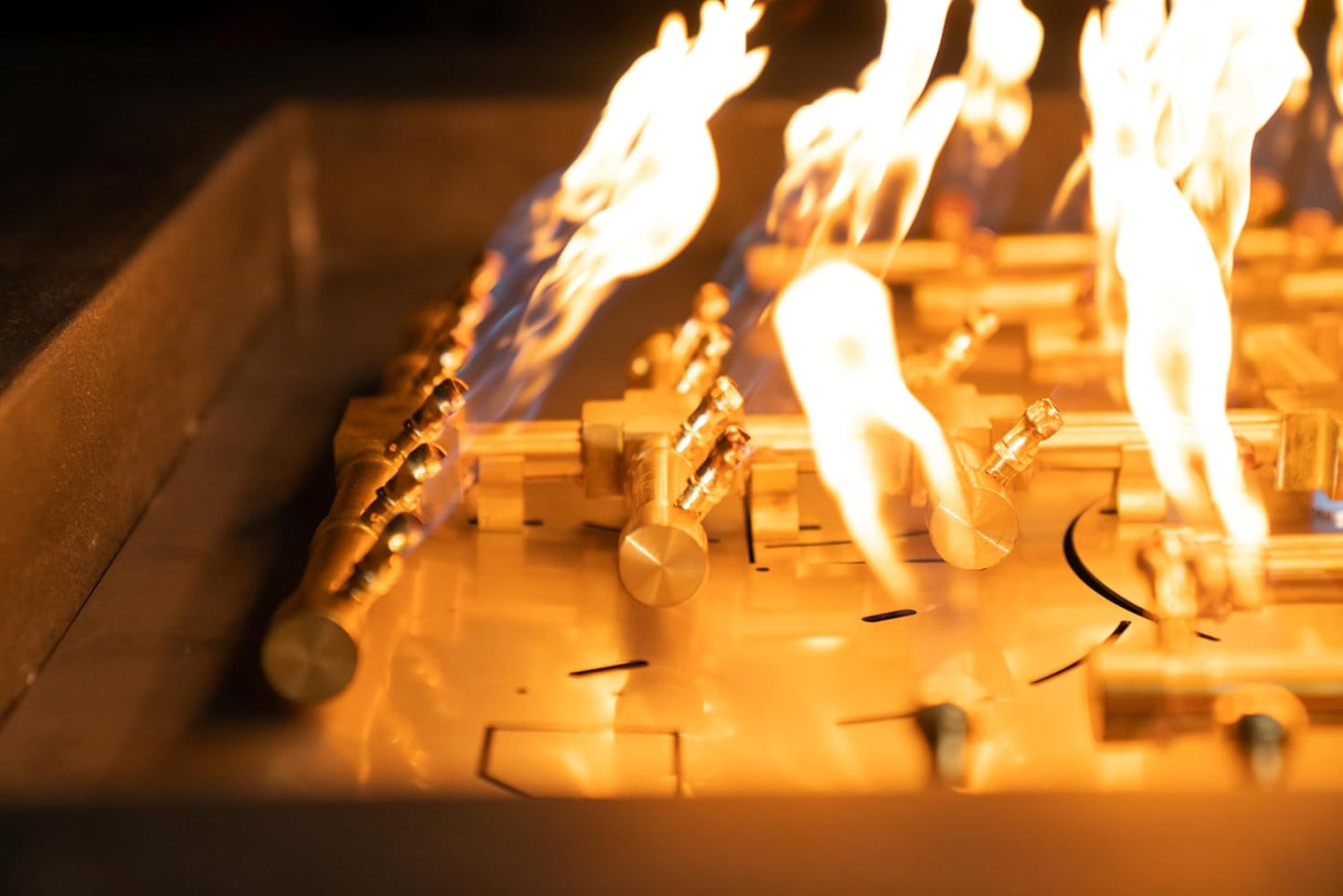 32" Inch Brass Jet Burner for Round & Square Fire Pit - Natural Gas or Propane Fire Pit Fireplace - Premium Fire Pit Burner for Outdoor (32" Inch, Propane)