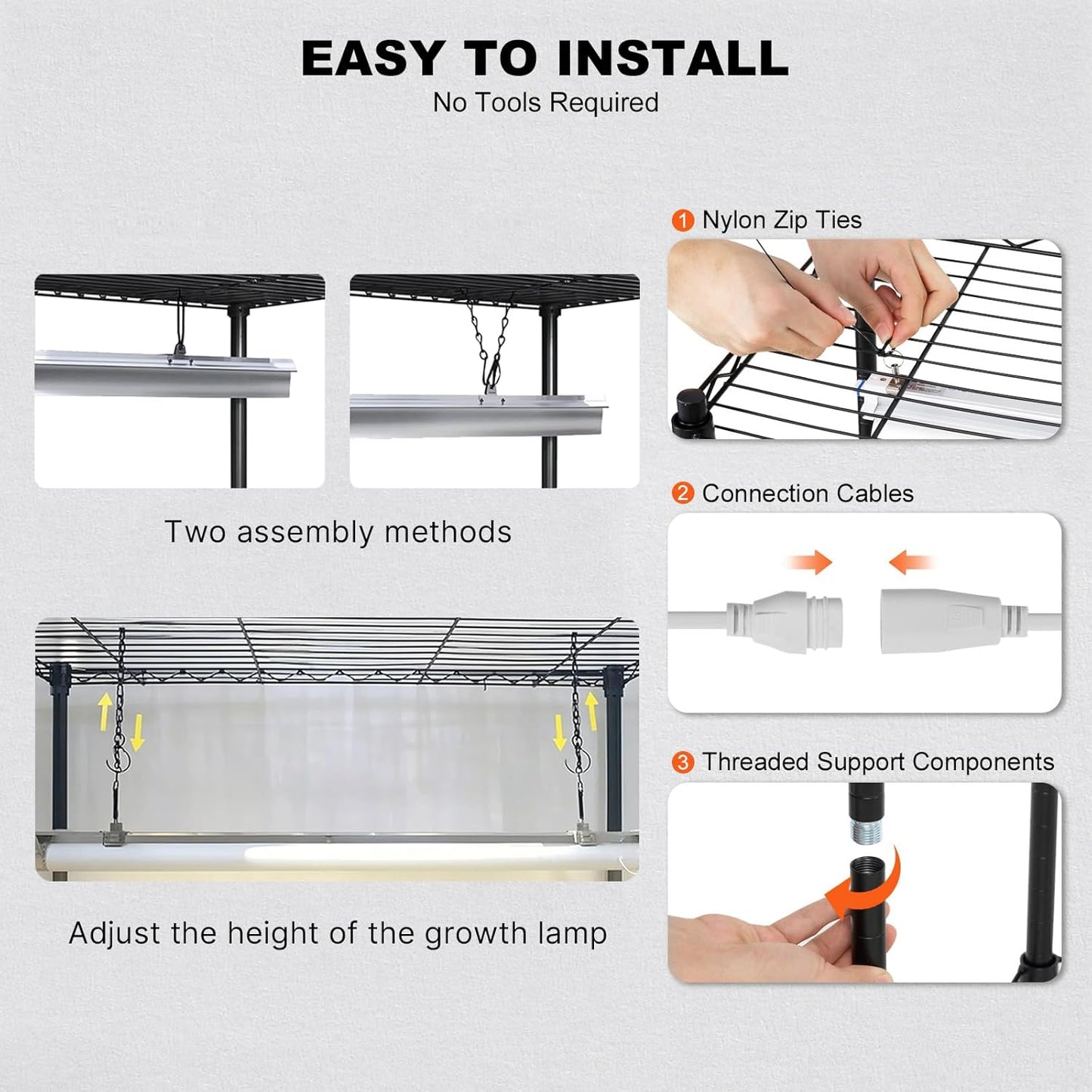 VEVOR Plant Stand with Grow Light, 6-Tier Large Tall Plant Shelf with 3000K 200W Full Spectrum Grow Light, Indoor Grow Light Shelf with Timer and Wheel for Seed Starting 47.2" L x 13.8" W x 70.8" H