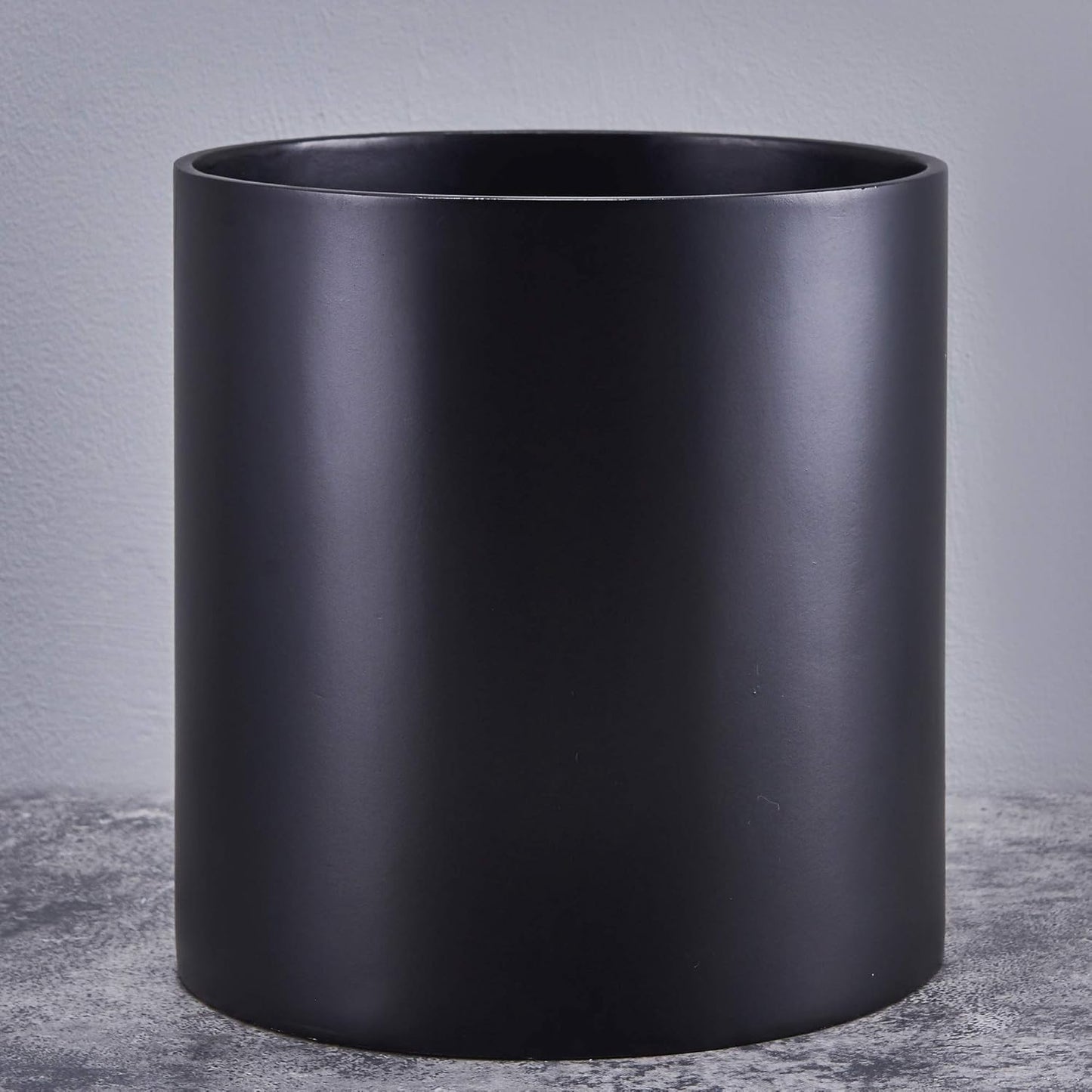 FaithLand Plant Pot 14 inch - Perfectly Fits Mid-Century Modern Plant Stand - Drainage Plug and Drainage Mesh Screen - Matte Black