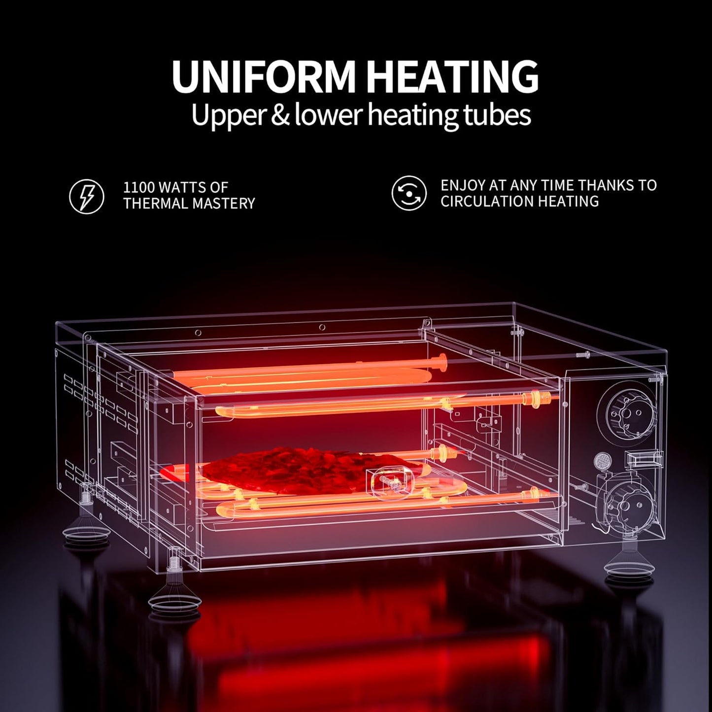 Electric Pizza Oven Indoor Countertop Pizza Oven Commercial Pizza Maker Machine for Home with Timer Stainless Steel Pizza Cooker, Suitable for Both Commercial and Home Use (Black1)