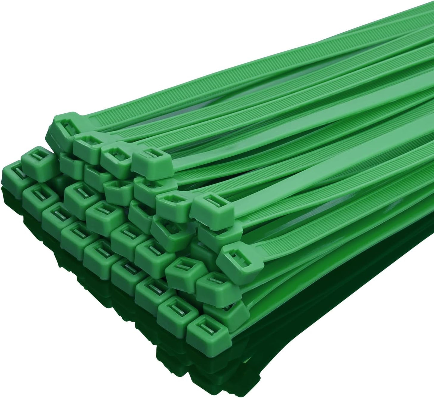 XINGO 12 Inch Green Zip Ties Heavy Duty 100 Pack, 120 LBS Tensile Strength, Premium Nylon Cable Wire Ties, Self-locking Plastic Ties for Indoor and Outdoor Use