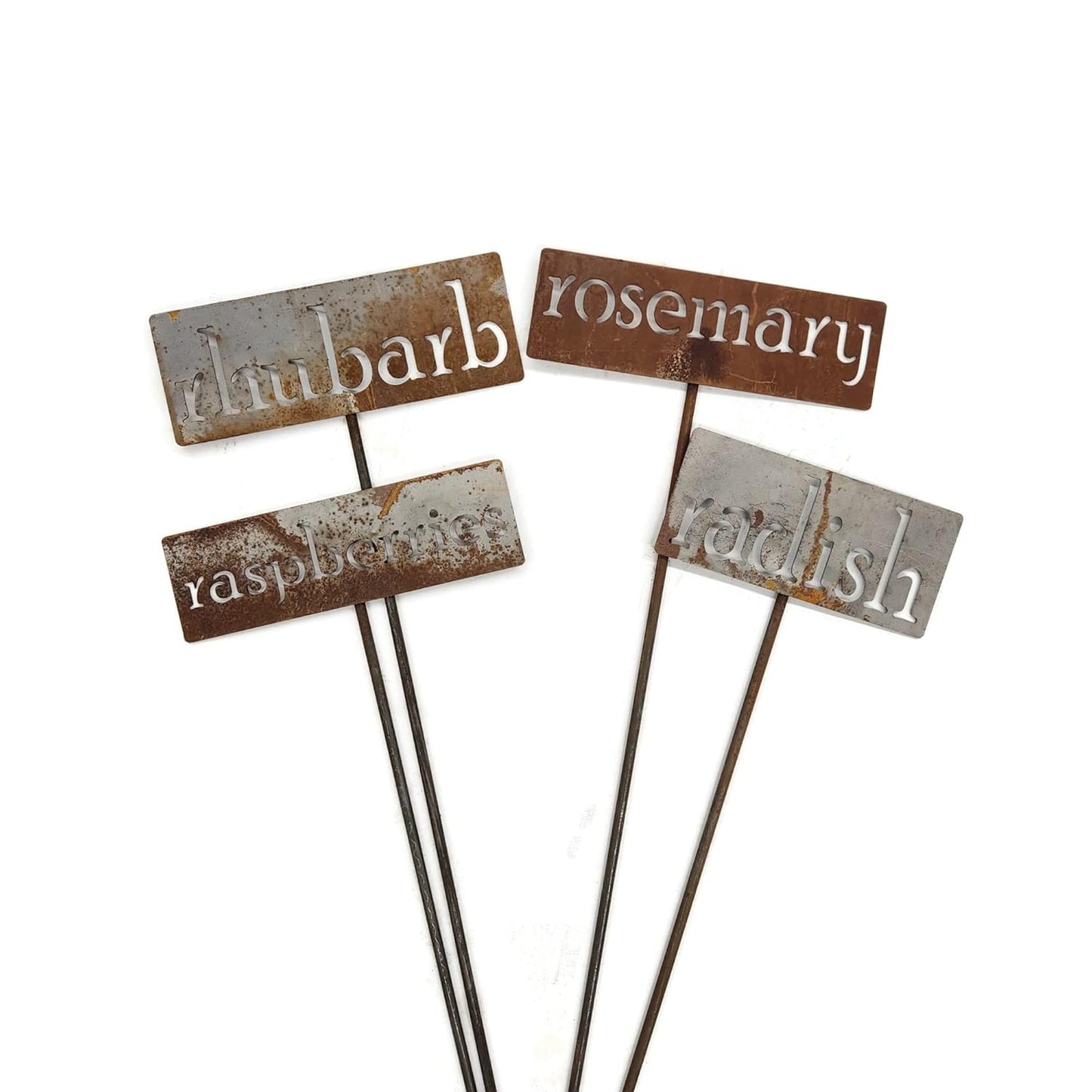 Classic Metal Garden Markers 19 Inches Tall (raspberries, Naturally Rusted)