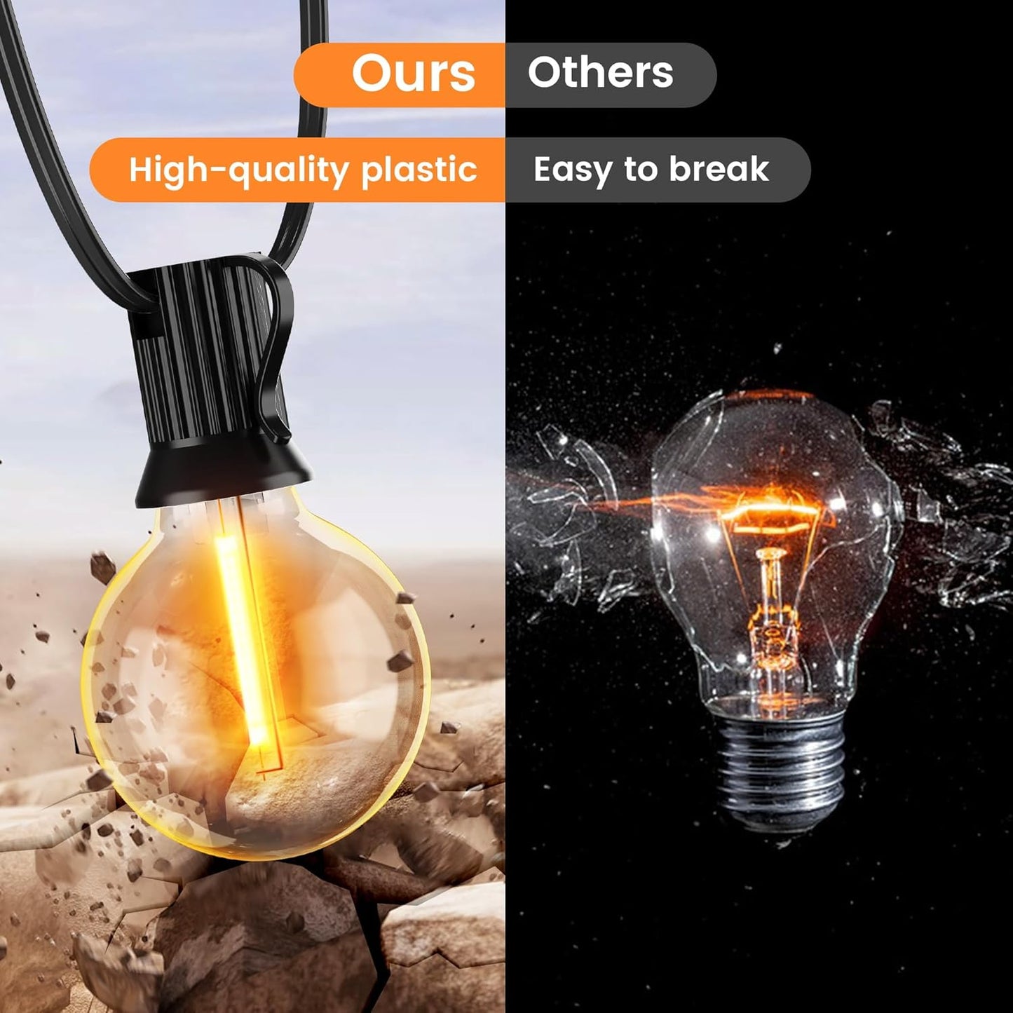 OHLUX 35FT Solar Globe String Lights Outdoor,Waterproof Solar G40 Patio Lights With Remote, 17 Shatterproof LED Filament Bulbs, 2200K Soft White,Dimmable Outside Edison Hanging Light for Backyard Deck