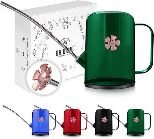 Watering Can Indoor for House Plants Small Watering cans with Long Spout Flower Model Sprinkler Head 1.2L (Green, 1.2L)