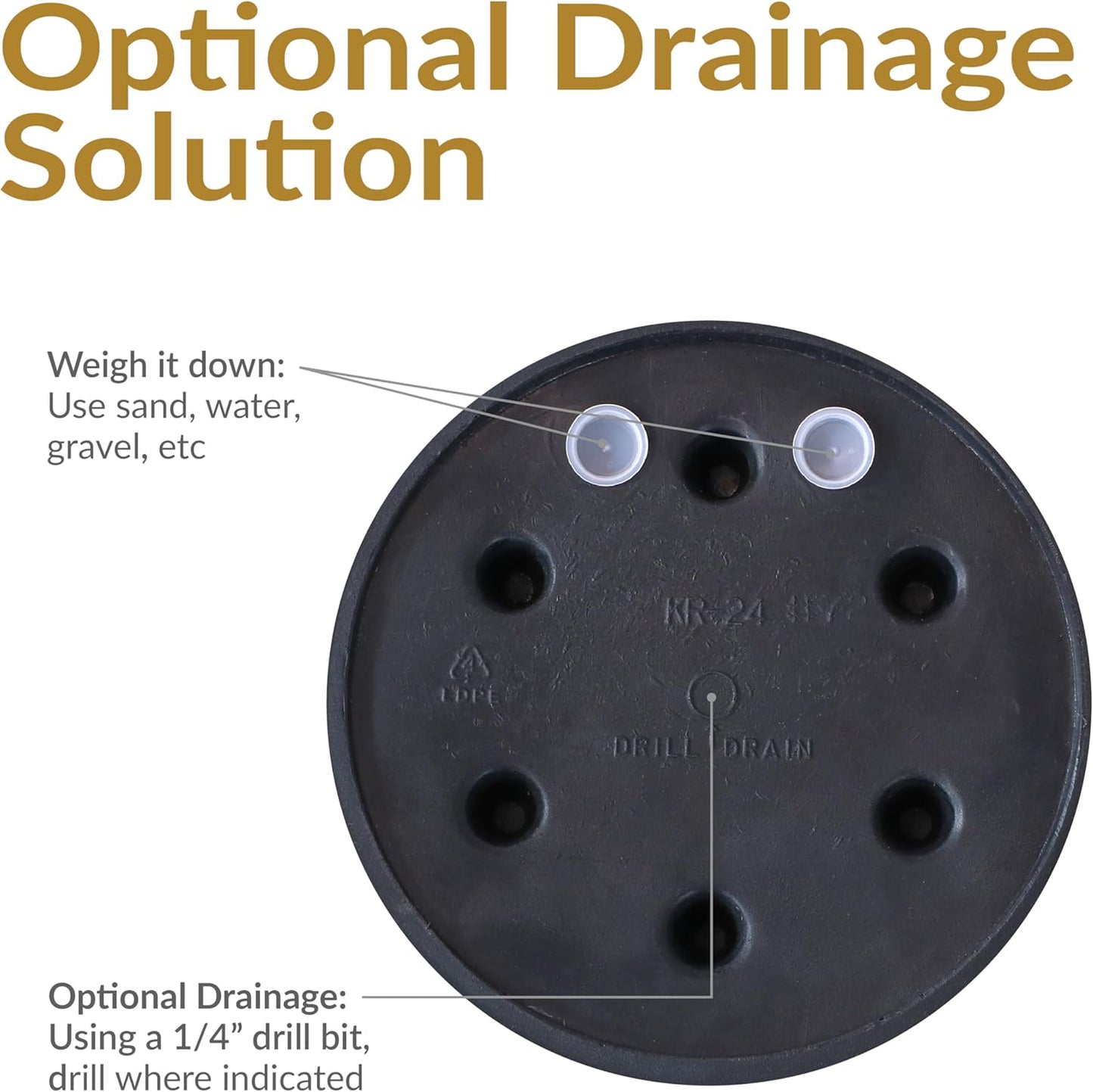 Sunnydaze 24-Inch Anjelica Large Plastic Pot for Plants - Outdoor Polyresin Round Planter with Drillable Drainage Holes - Rust