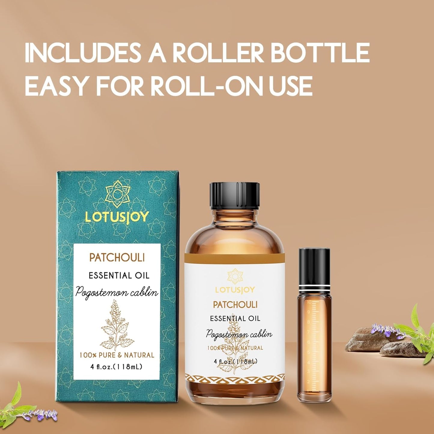 Patchouli Essential Oil for Skin Hair Diffuser, 100% Pure Natural Patchouli Oil for Room Spray, Roll On, DIY Candles & Soap Making - 4 Oz