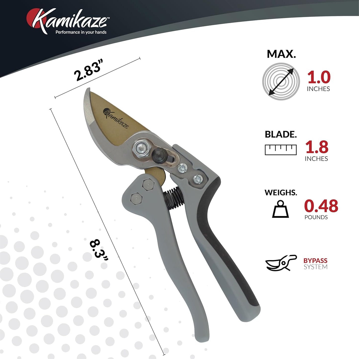 EZ Kut Kamikaze Force Bypass Pruning Shears Heavy Duty - Best Pruners for Gardening and Gifts for Women and Men - Gardening Hand Tools with a since 1988