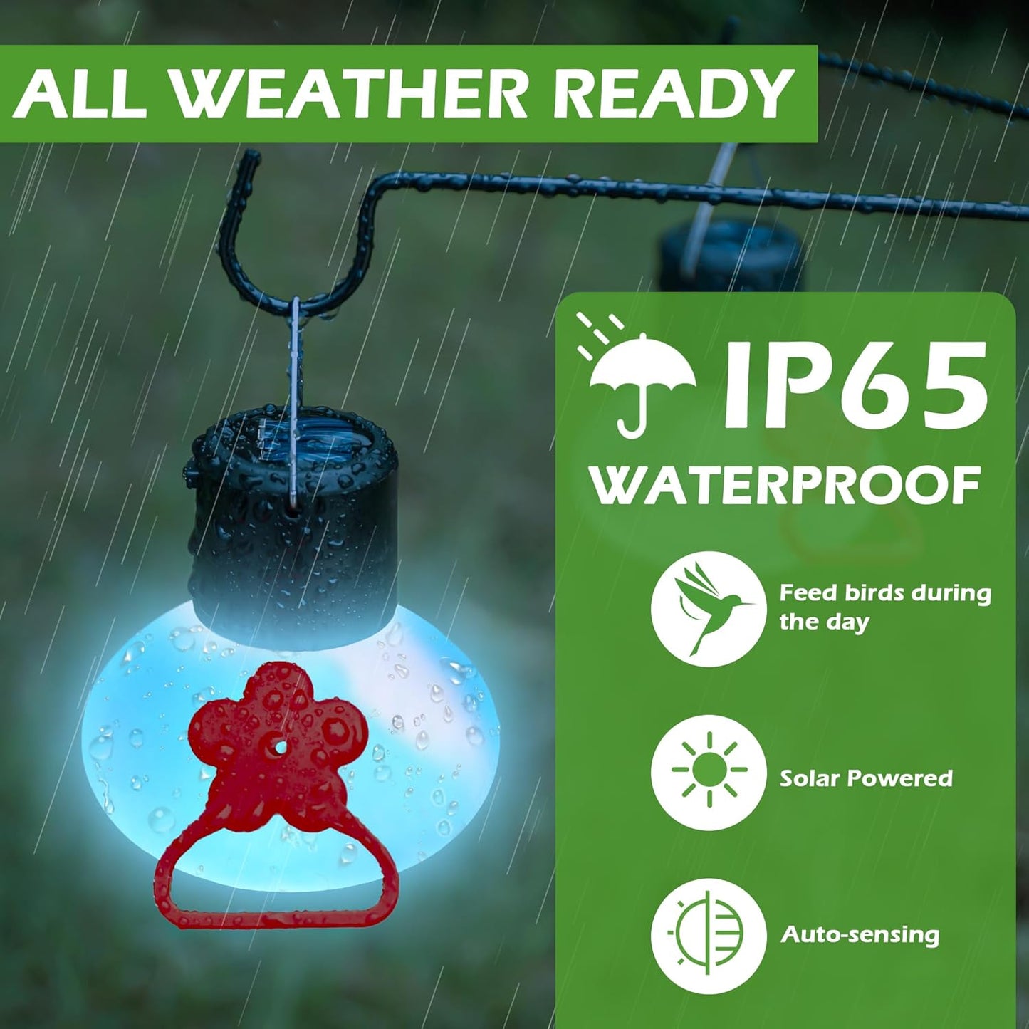 Solar Hummingbird Feeders for Outdoors Decorative Hummingbird Feeders Stand 6 Feeding Stations Never Leak Garden Decor Backyard,Gifts for Women Mom