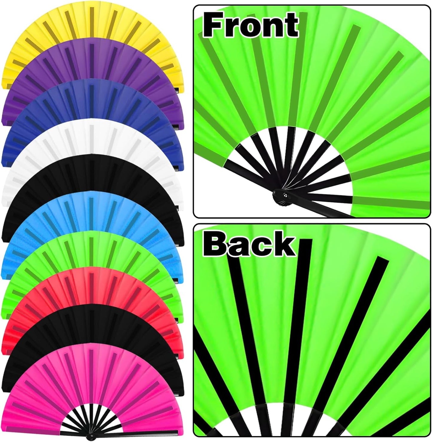 10Pcs Folding Hand Fan Bulk, Popping Clacking Fans for Line Dancing Mix Color Classic Style Decorative Handheld for Performance Dance Wedding Party Dance Enthusiasts
