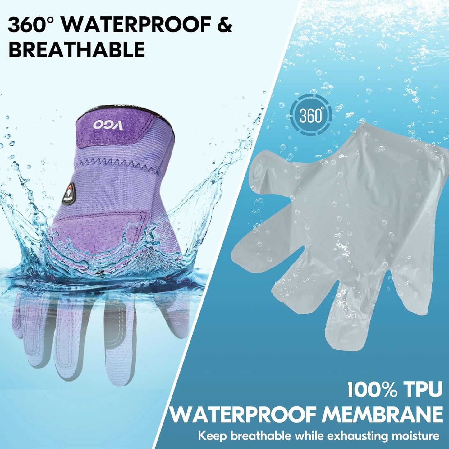 Vgo... Winter Gardening Gloves Women,Safety Work Gloves, Puncture-proof,Thornproof,Touchscreen(1 Pair,L,Purple,SL7471FLWP)