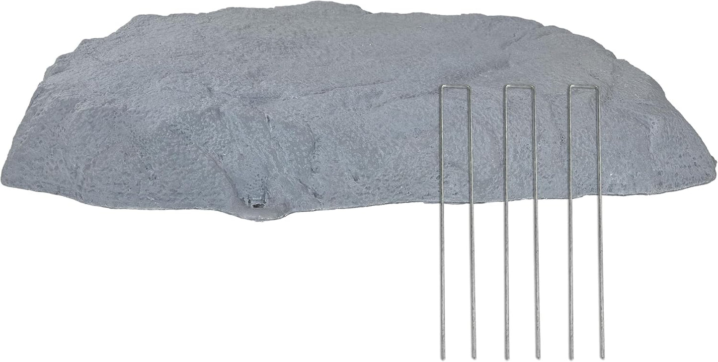 Sunnydaze 3.5” H Polyresin Faux Landscape Rock Cover - Lightweight Fake Rock Well Pump Cover for Outside - Gray