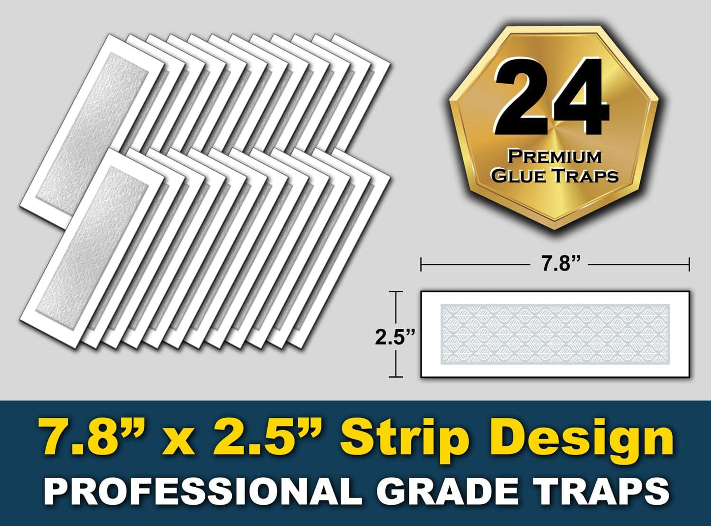 MaxGuard Glue Trap Strips (24 Traps) Non-Toxic Extra Sticky Glue Board Pre-Baited with Fruity Scent Attractant Trap & Kill Insects, Bugs, Spiders, Crickets, Scorpions, Cockroaches, Centipedes, Mice