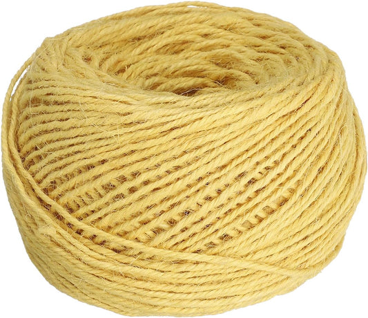 uxcell 328 Feet Natural Jute Twine String,2mm Thin Garden Twine Rope Colored Plant String Cord for DIY Art Crafts Gift Wrapping Decoration Packing Gardening Plant Hanger,Yellow