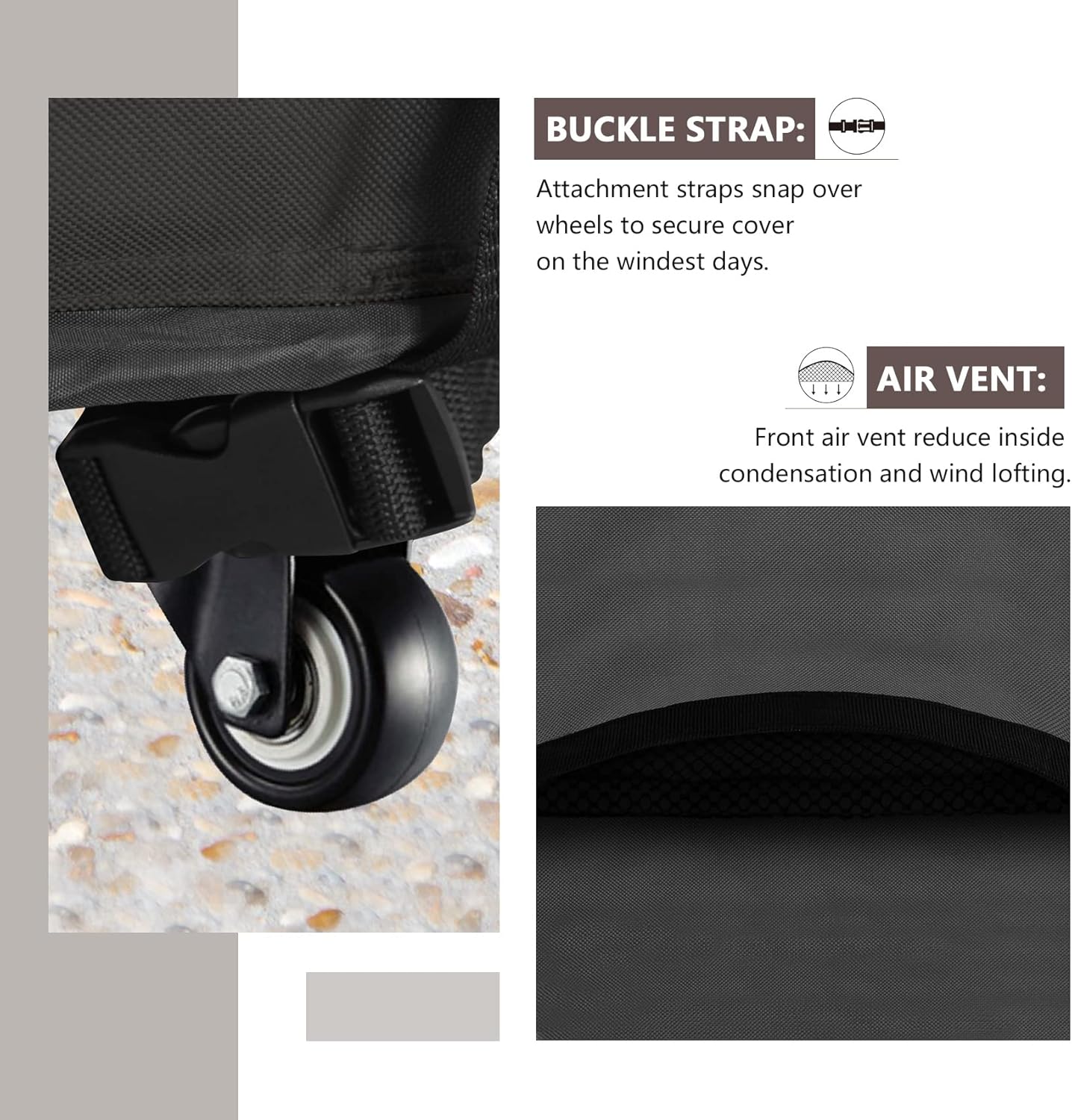 ULTCOVER Waterproof Grill Cover 55 inch, Heavy Duty BBQ Cover for 3-5 Burners Outdoor Gas Barbecue Grill, Black