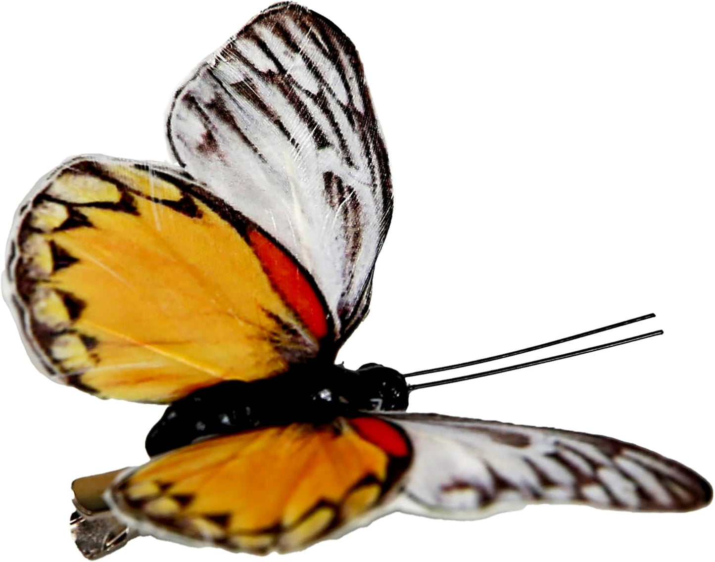 Cartanfill- Artificial Feather Simulation Butterfly Party Decoration Set, a Set of 12 Pieces with Clips, Used for Home Decoration in 12 Colors(A)