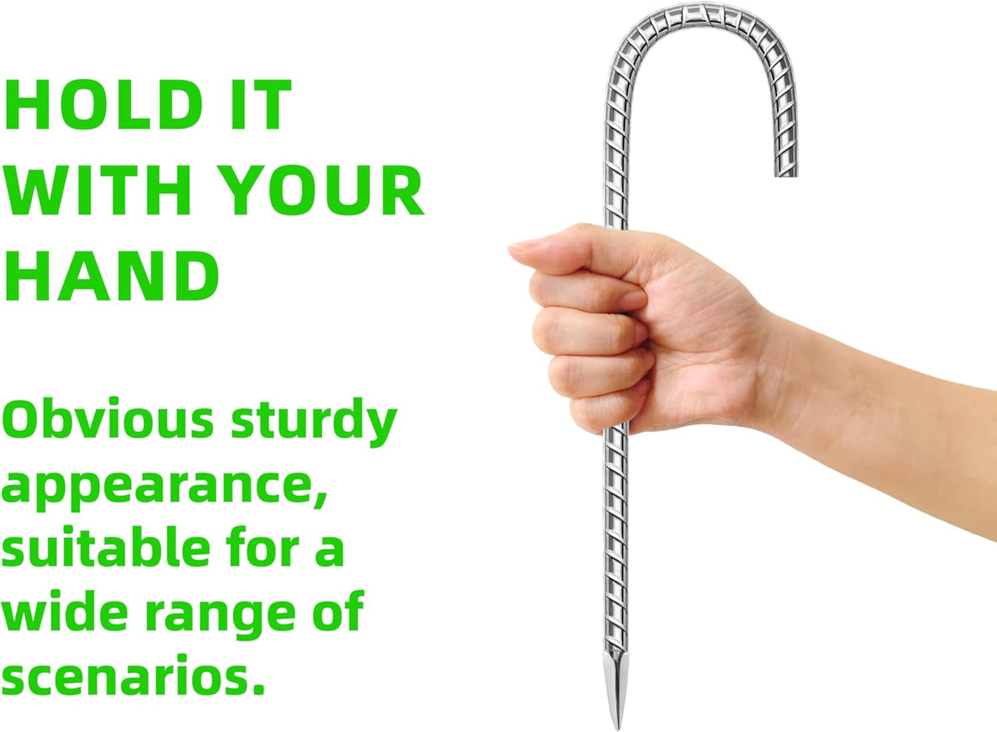 20 Pack Ground Garden Rebar Stakes Rebar 12 Inch Anti-Rust Galvanized Steel J Shape Hook Heavy Duty Ground Anchors for Tents, Position Kits,Fences, and Trampolines Landscape Fabric