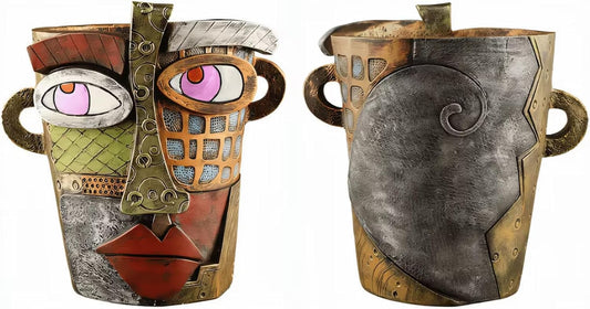 Generic New Picassos Abstract Beauty Face Flower Pot, Colorful Abstract Head Plant Pots, Interesting Decorative Flower Resin Flower Pot, Unique Flower Pots for Home Art Decoration (3.7in-A)