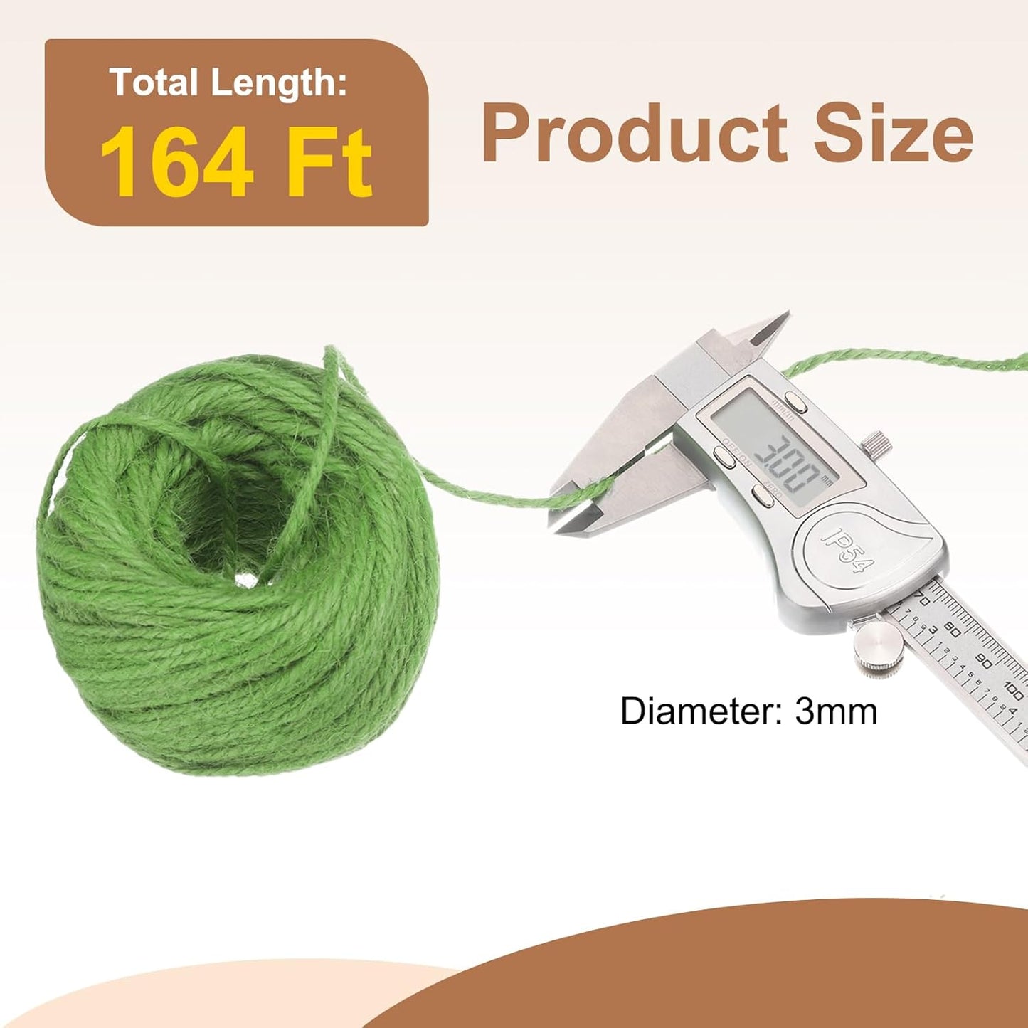 uxcell 164 Feet Natural Jute Twine String,3mm Thin Garden Twine Rope Colored Plant String Cord for DIY Art Crafts Gift Wrapping Decoration Packing Gardening Plant Hanger,Light Green