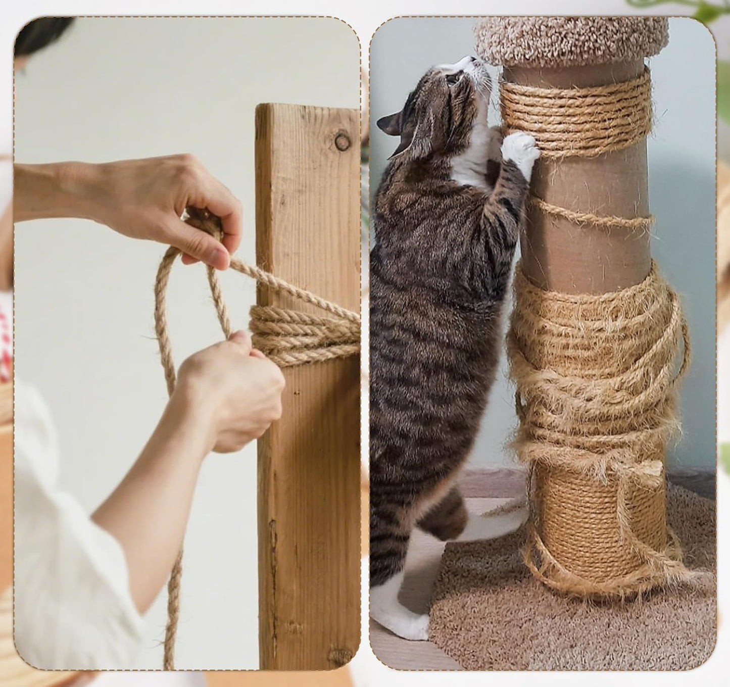 5mm Jute Twine,98 Feet Twisted Jute Rope, Garden Twine, Heavy Duty and Thick Twine Rope, Garden, Arts & Crafts, Home Decor, Packaging Braided