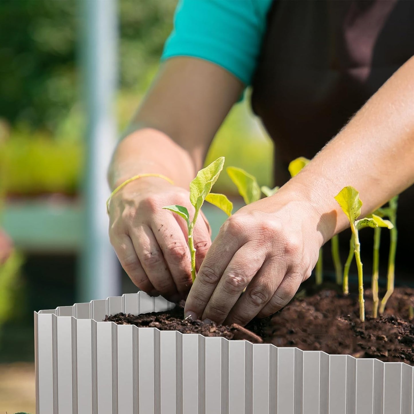 SnugNiture Corrugated Metal Garden Edging,12" x 20' Sturdy Lawn Edging Border,Landscape Edging Border for Lawn, Flower Bed,Garden and Yard