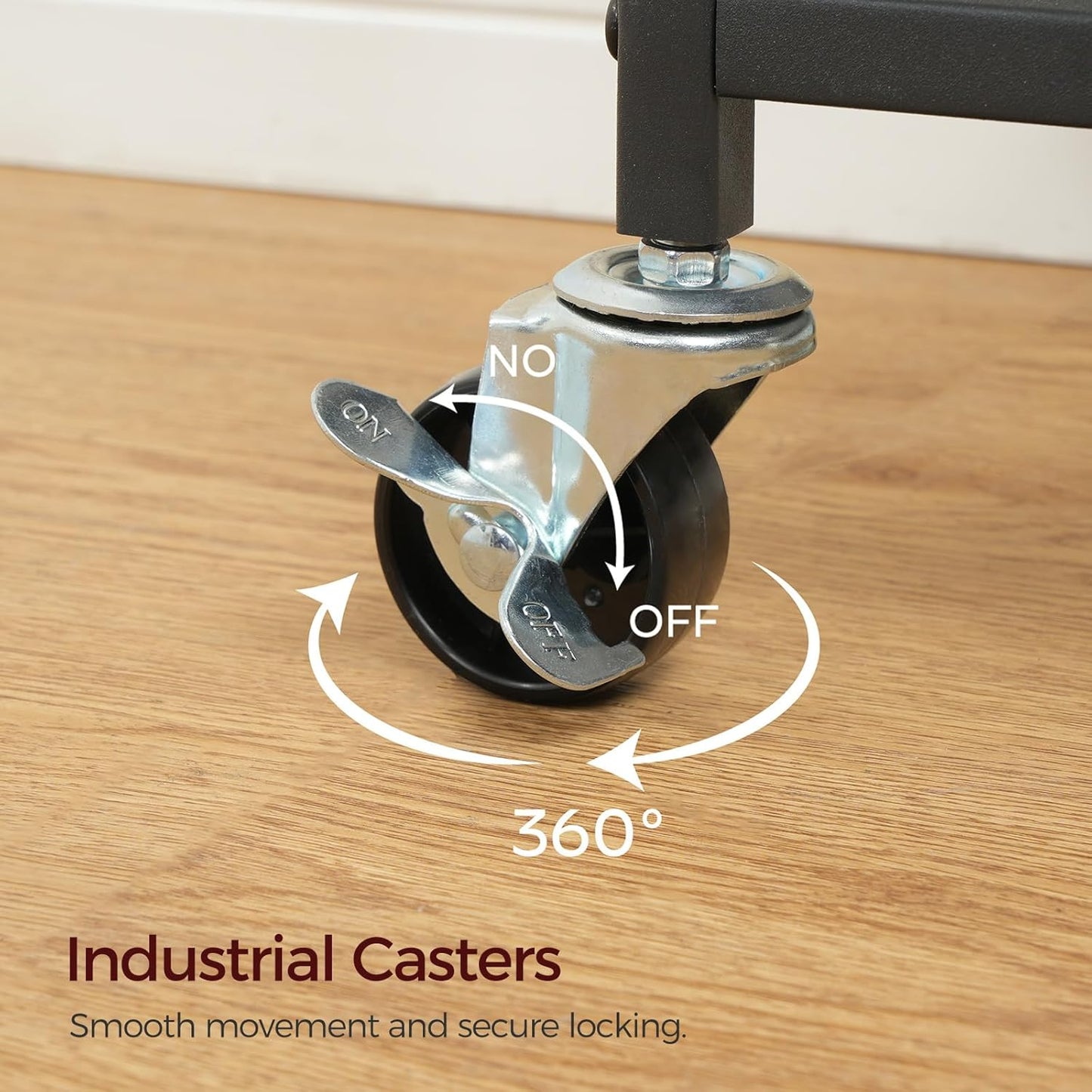 Bar Cart for Home, 3-Tier Serving Cart with Wine Rack, Rolling Wine Cart with Glass Holders, Beverage Cart, for Living Room, Dining Room, Rustic Brown and Black RCHR11801