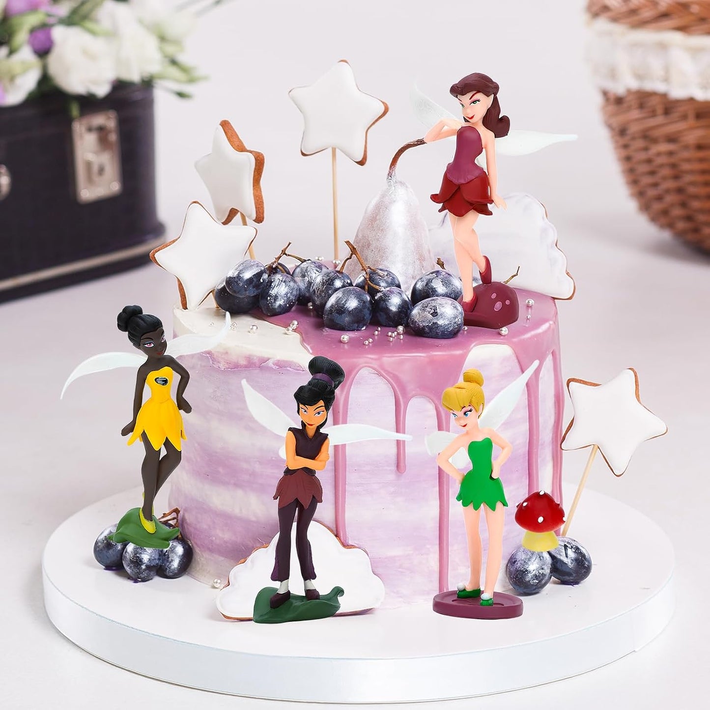 ONEST 11 Pieces Miniature Fairy Garden Accessories Small Fairy Figurines Hand Painted Fairies Figures for Car Decor Garden Flower Pot Birthday Cake Topper