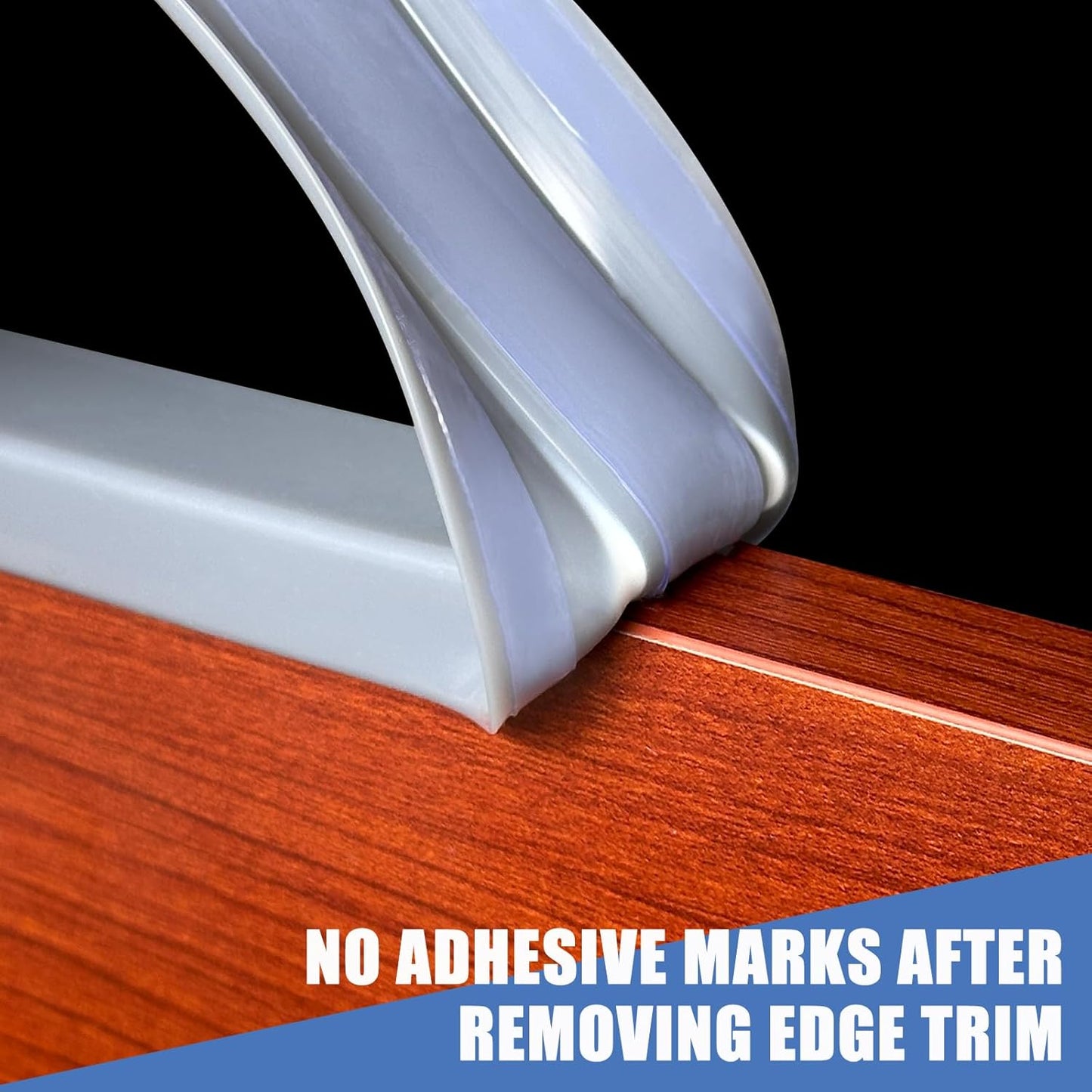 Rubber Edge Trim, Flexible Self Adhesive U Shaped Peel and Stick Edge Banding, 2"(50mm) U Channel Edge Protector, Edge Guards for Woods, Furniture, 20Ft, Grey Color