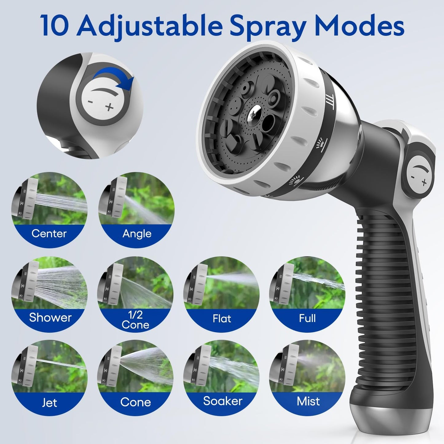 Retractable Garden Hose Reel, 5/8 in x 75 ft Wall Mounted Hose Reel,10-Pattern Spray Nozzle, Any Length Lock/Slow Return System/Wall Mounted/180°Swivel Bracket