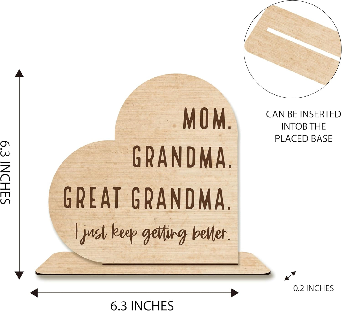 Mom Gifts,Mom Grandma Great Grandma,Wooden Plaque Decor For Home,Mom Birthday Gifts.(053)