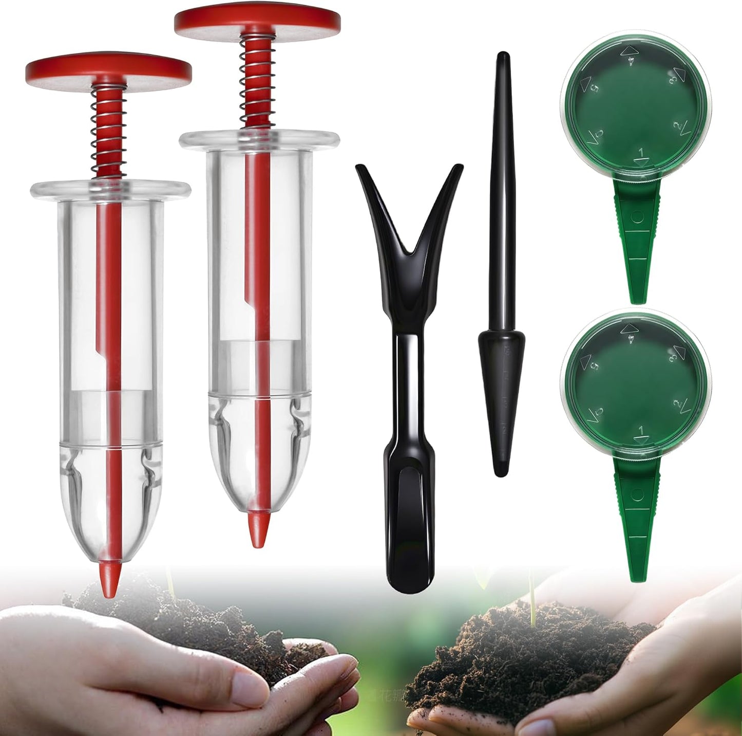Mini Seed Spreader Set, Seed Planter Tool for Small Seed, Tiny Seed Dispenser with 5 Degree, Seed Sower 6 PCS