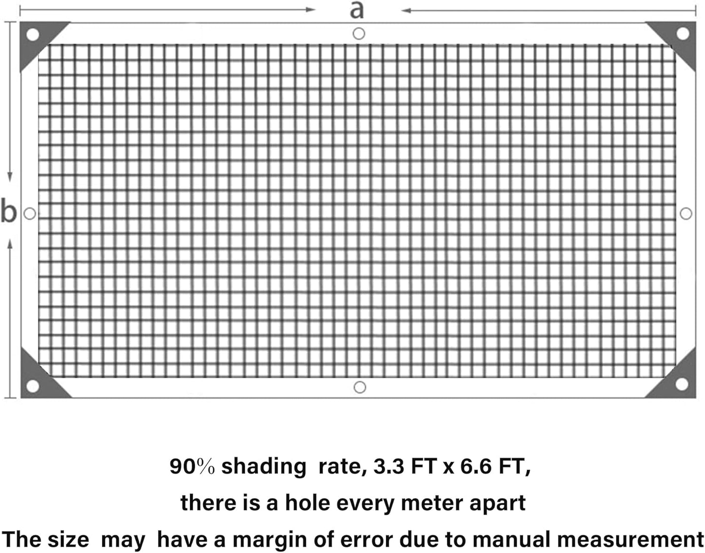 winemana 90% Shade Cloth, Dog Kennel Shade Cover, 3.3 x 6.6 FT Sturdy Durable Sunblock Shade Mesh Tarp with Grommets for Patio Plants Greenhouse Chicken Coop Porch