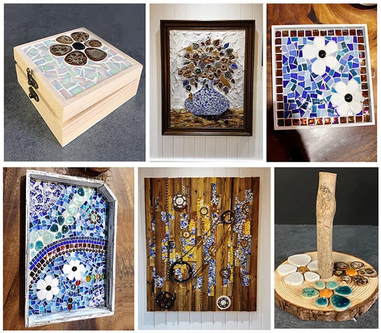 500g/1.1lb Random Color Irregular Ceramics Mosaic Tiles,DIY Making Creative Ceramic Mosaic Tiles for DIY Craft Plates Flowerpots Vases Cups Mosaic Making Supplies (Petal)