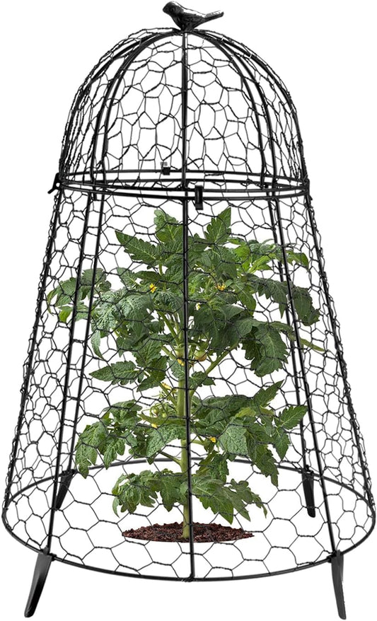 Plant Protector Chicken Wire Cloche, Plant Protectors from Animals, 18.7×12 Inch Large Garden Cloches for Plants, Sturdy 2-in-1 Cloche Dome for Plants, Plant Protectors for Easy Pruning